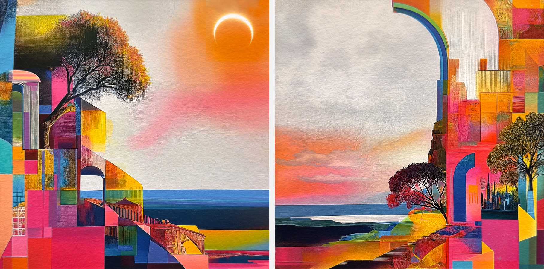 Two small landscape paintings